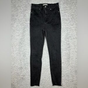 Madewell Jeans Womens 26 High Rise Skinny Black Basic Raw Hem Classic Night Out